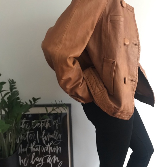 Banana Republic Golden Brown Leather Jacket - Picture 2 of 8